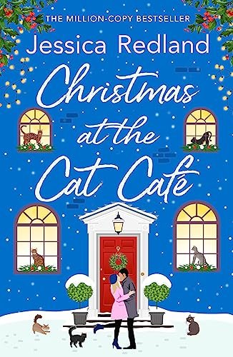 Book cover for "Christmas at the Cat Café" by Jessica Redland