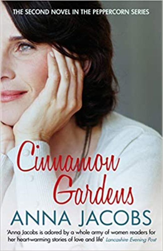 Book cover for "Cinnamon Gardens" by Anna Jacobs