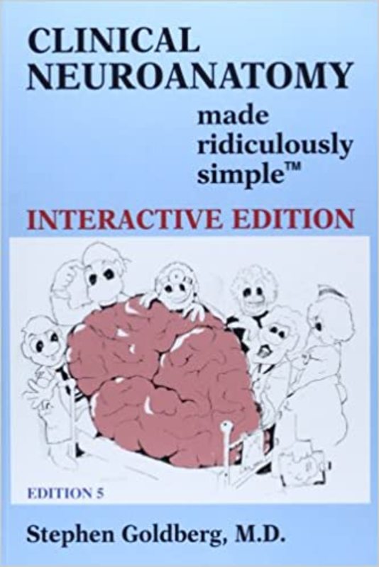 Book cover for "Clinical Neuroanatomy Made Ridiculously Simple" by Stephen Goldberg M.D.