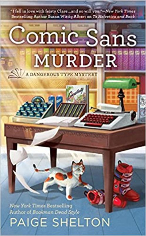 Book cover for "Comic Sans Murder" by Paige Shelton
