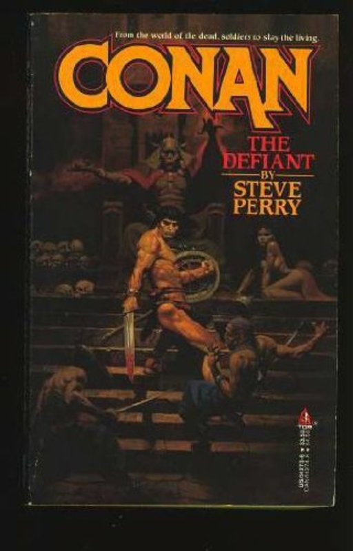 Book cover for "Conan the Defiant" by Steve Perry