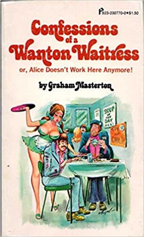 Book cover for "Confessions of a Wanton Waitress" by Graham Masterton