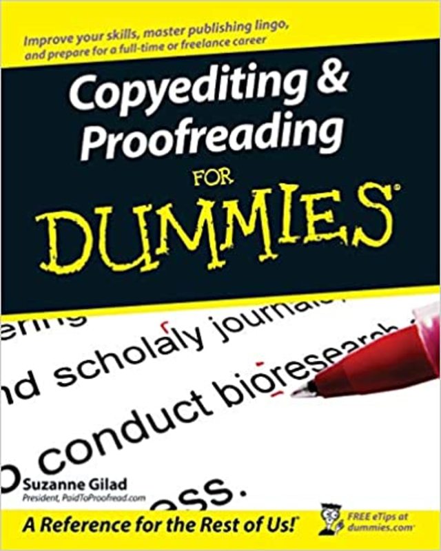 Book cover for "Copyediting and Proofreading For Dummies" by Suzanne Gilad