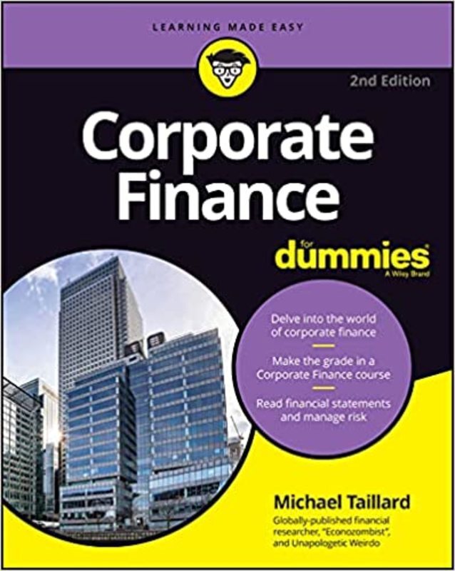 Book cover for "Corporate Finance For Dummies" by Michael Taillard