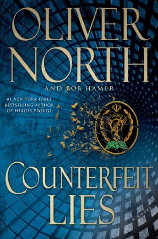 Book cover for "Counterfeit Lies" by Oliver North