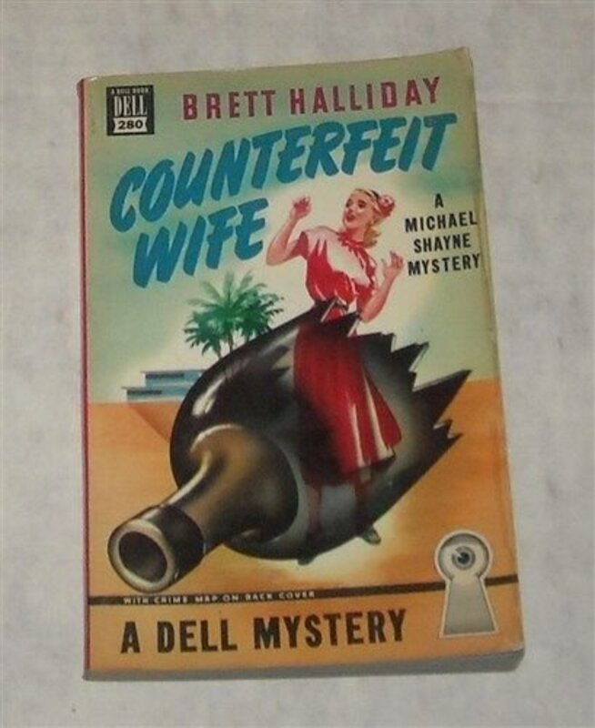 Book cover for "Counterfeit Wife" by Brett Halliday
