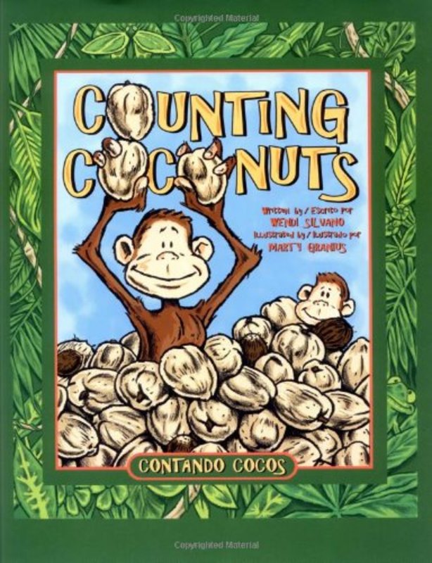 Book cover for "Counting Coconuts/Contando Cocos" by Wendi Silvano