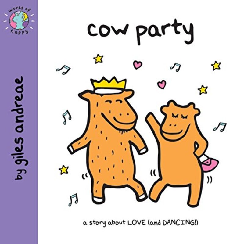 Book cover for "Cow Party" by Giles Andreae