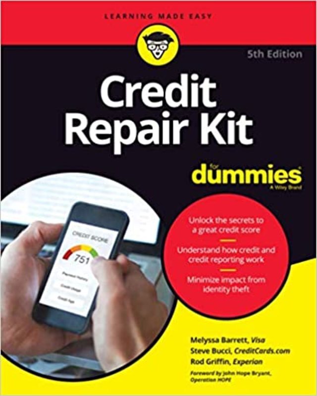 Book cover for "Credit Repair Kit For Dummies" by Melyssa Barrett