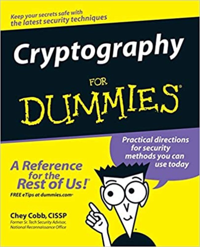 Book cover for "Cryptography For Dummies" by Chey Cobb