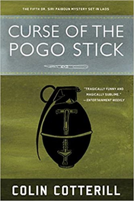 Book cover for "Curse of the Pogo Stick" by Colin Cotterill