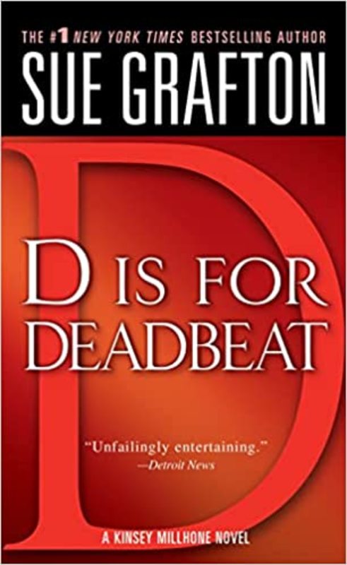 Book cover for "D is for Deadbeat" by Sue Grafton