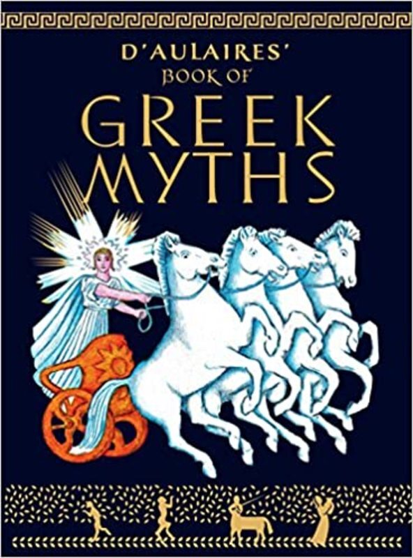 Book cover for "D'Aulaires Book of Greek Myths" by Ingri d'Aulaire