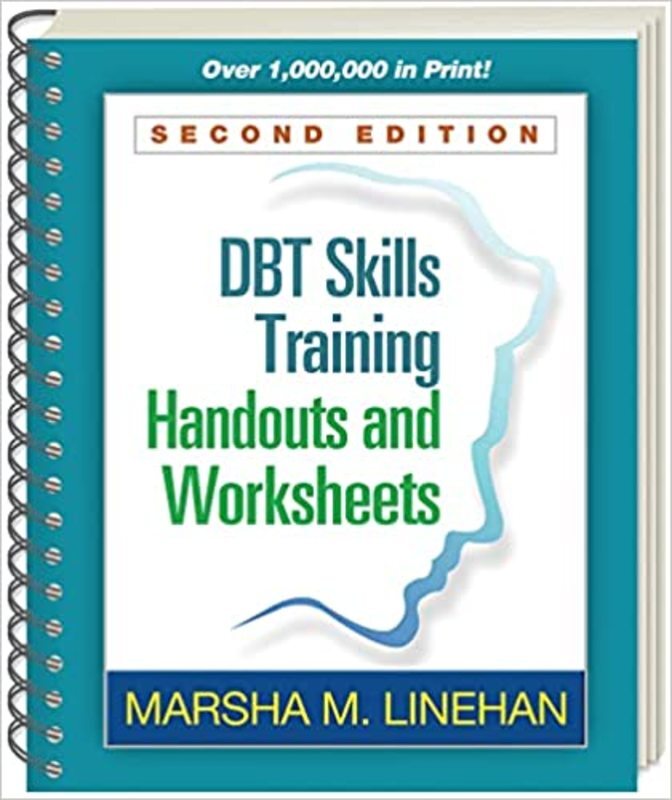 Book cover for "DBT® Skills Training Handouts and Worksheets" by Marsha Linehan