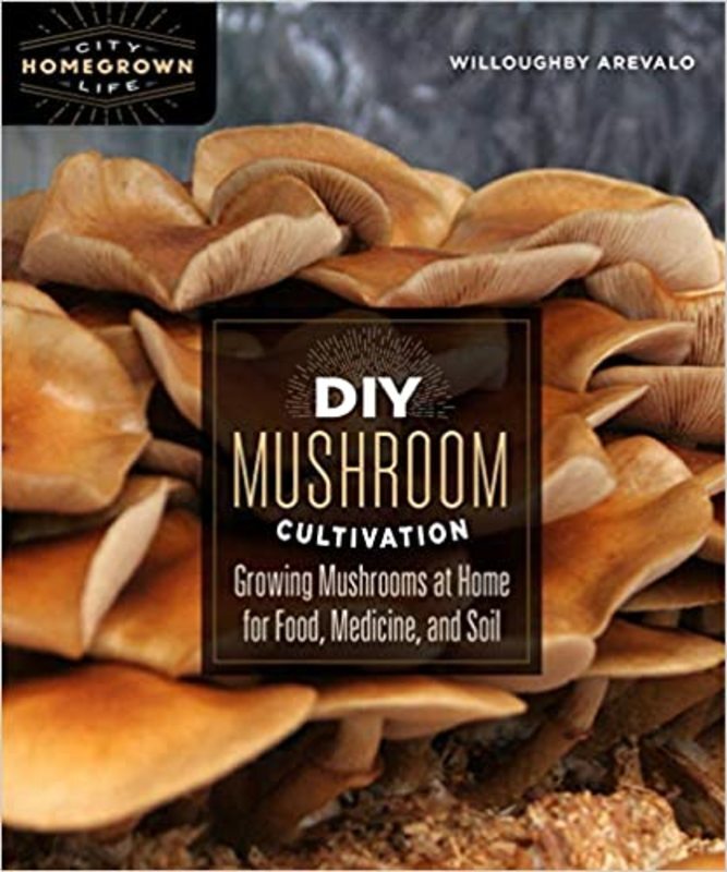 Book cover for "DIY Mushroom Cultivation" by Willoughby Arevalo
