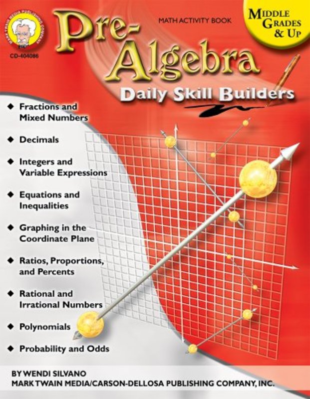 Book cover for "Daily Skill Builders: Pre-Algebra: Pre-Algebra" by Wendi Silvano