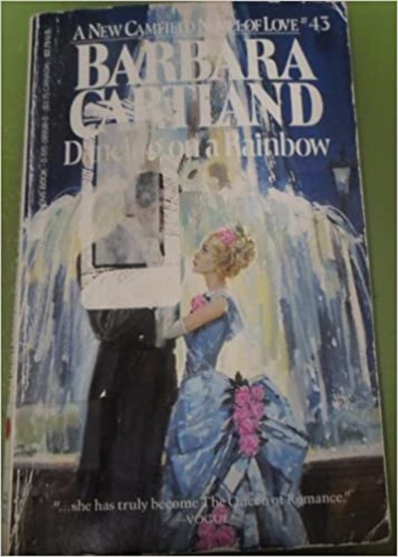 Book cover for "Dancing on a Rainbow" by Barbara Cartland