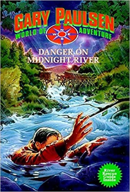 Book cover for "Danger on Midnight River" by Gary Paulsen