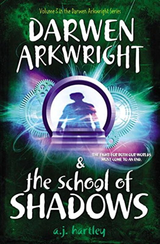 Book cover for "Darwen Arkwright and the School of Shadows" by AJ Hartley
