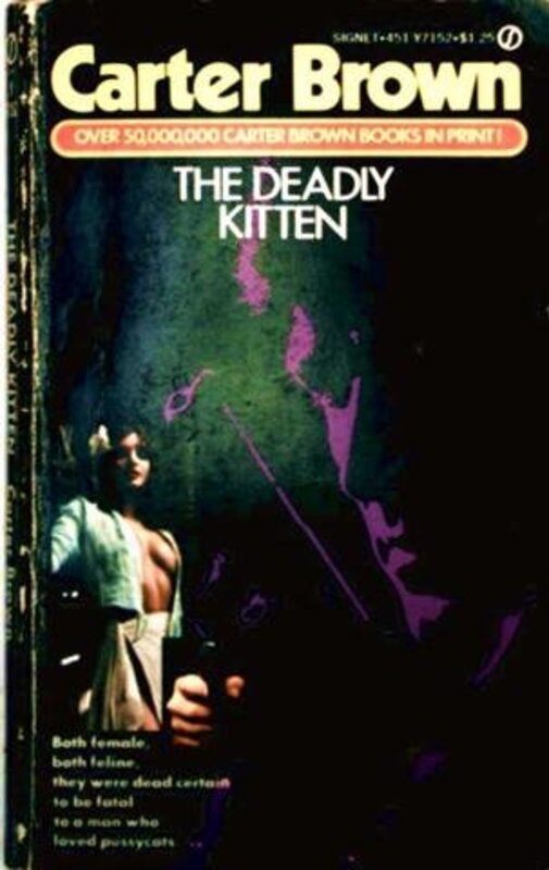 Book cover for "Deadly Kitten" by Carter Brown