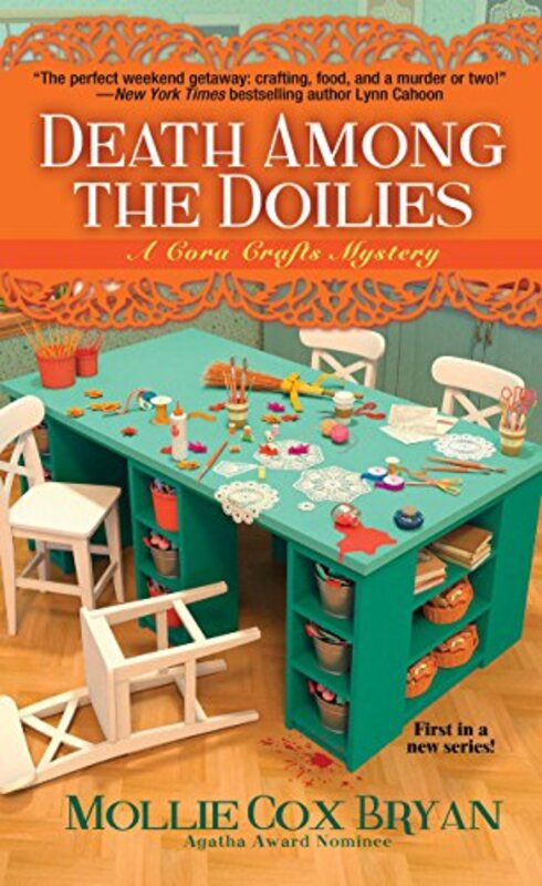 Book cover for "Death Among the Doilies" by Mollie Cox Bryan
