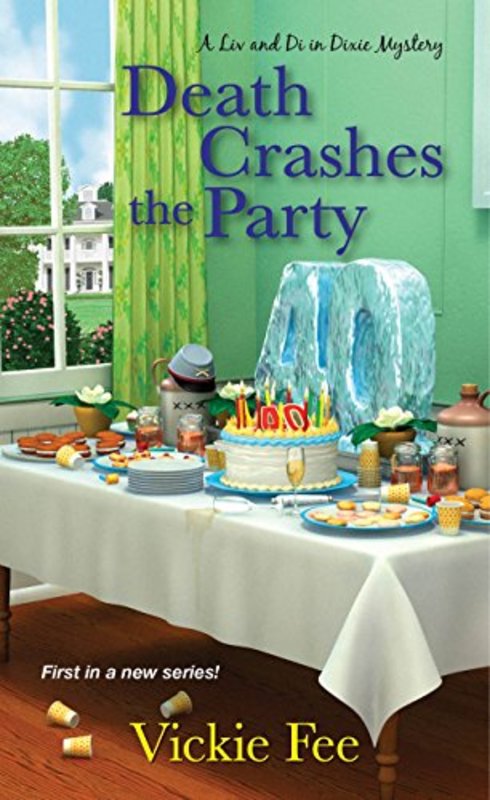 Book cover for "Death Crashes the Party" by Vickie Fee
