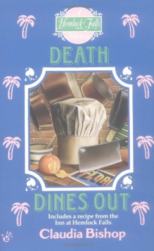 Book cover for "Death Dines Out" by Mary Stanton