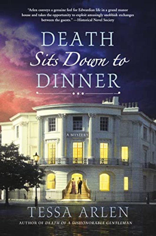 Book cover for "Death Sits Down to Dinner" by Tessa Arlen