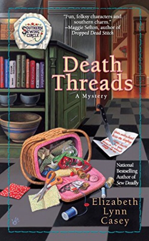 Book cover for "Death Threads" by Elizabeth Lynn Casey