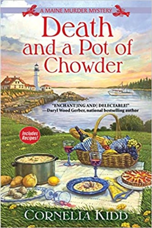 Book cover for "Death and a Pot of Chowder" by Lea Wait