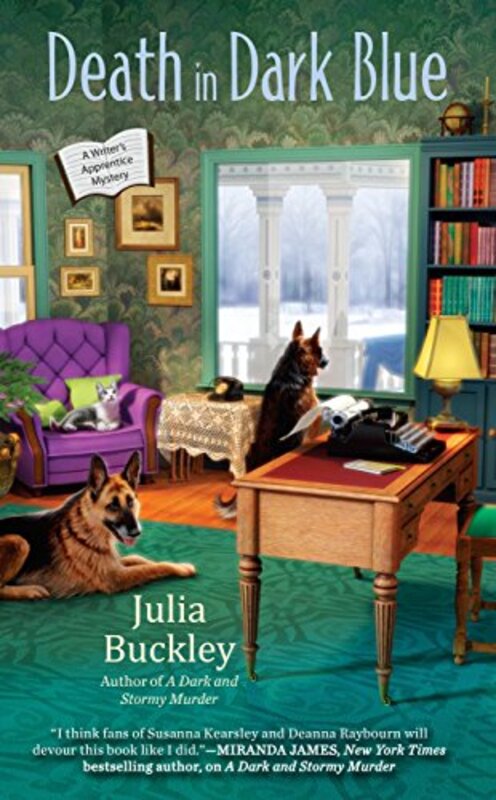 Book cover for "Death in Dark Blue" by Julia Buckley