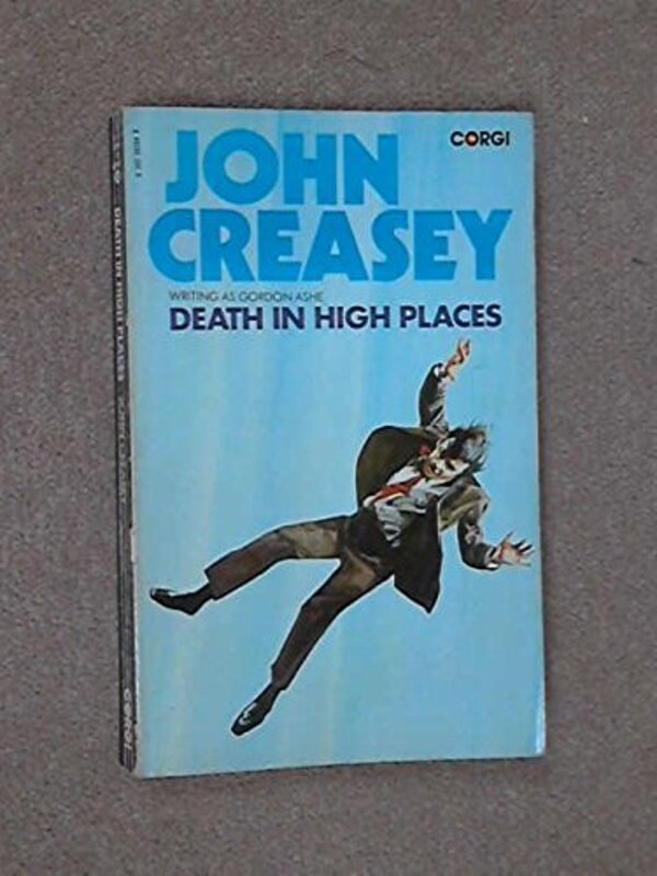 Book cover for "Death in High Places" by John Creasey