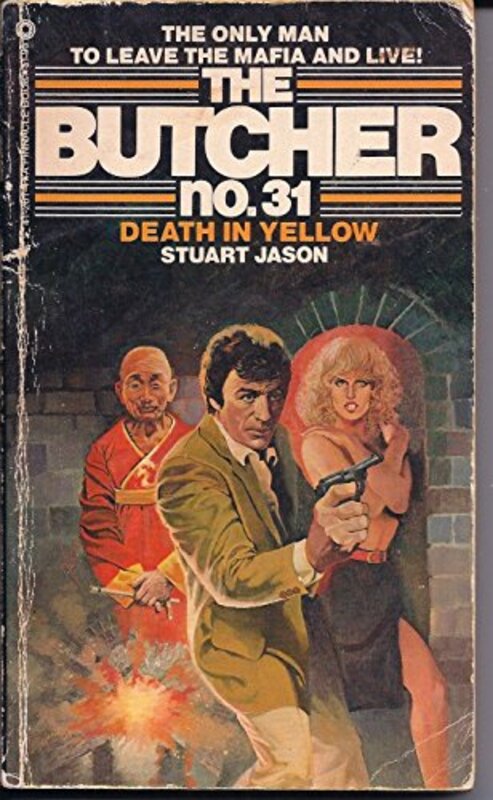 Book cover for "Death in Yellow" by Michael Avallone