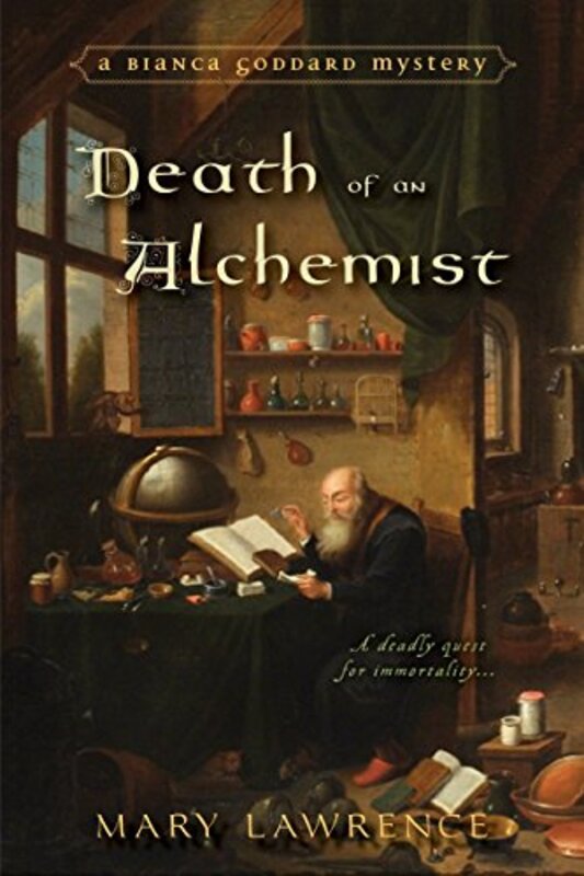 Book cover for "Death of an Alchemist" by Mary Lawrence
