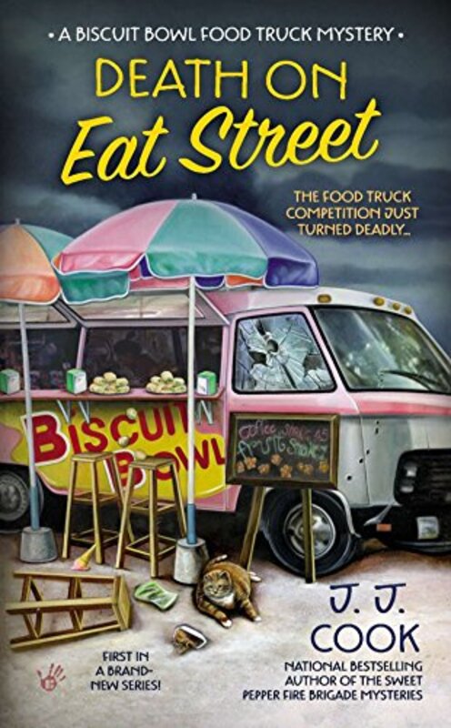 Book cover for "Death on Eat Street" by Joyce and Jim Lavene