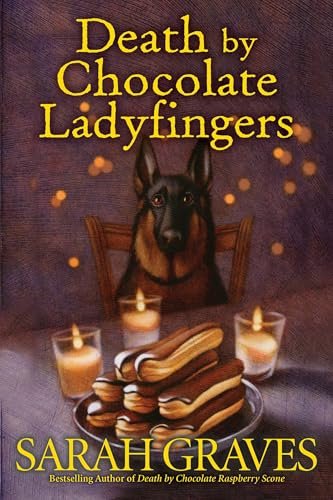 Book cover for "Death by Chocolate Ladyfingers" by Sarah Graves