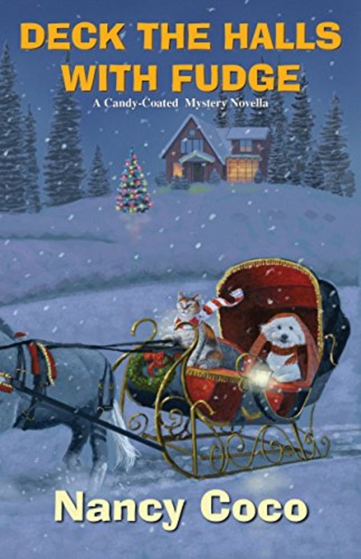 Book cover for "Deck the Halls with Fudge" by Nancy J Parra
