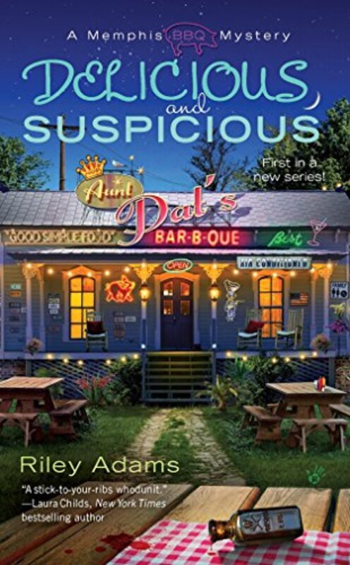 Book cover for "Delicious and Suspicious" by Riley Adams