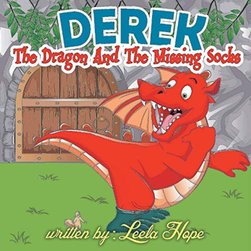 Book cover for "Derek the Dragon and the Missing Socks" by Leela Hope