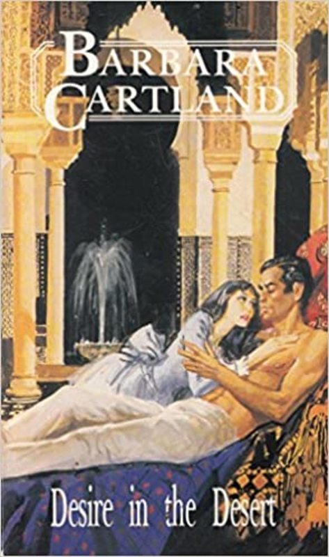 Book cover for "Desire in the Desert" by Barbara Cartland