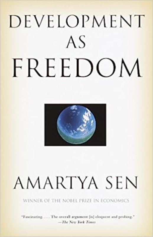 Book cover for "Development as Freedom" by Amartya Sen
