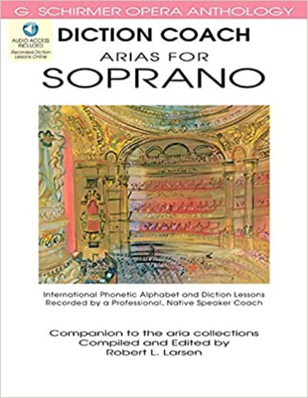 Book cover for "Diction Coach Arias For Soprano" by Hal Leonard Corp.