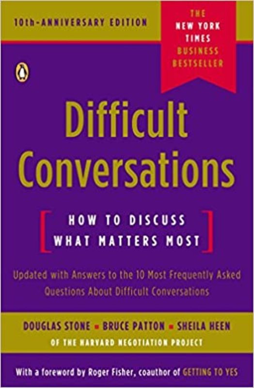 Book cover for "Difficult Conversations" by Douglas Stone