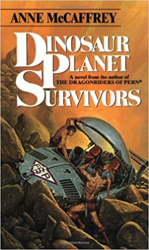 Book cover for "Dinosaur Planet Survivors" by Anne McCaffrey