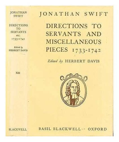 Book cover for "Directions to Servants and Miscellaneous Pieces 1733-42" by Jonathan Swift