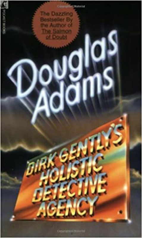 Book cover for "Dirk Gently's Holistic Detective Agency" by Douglas Adams