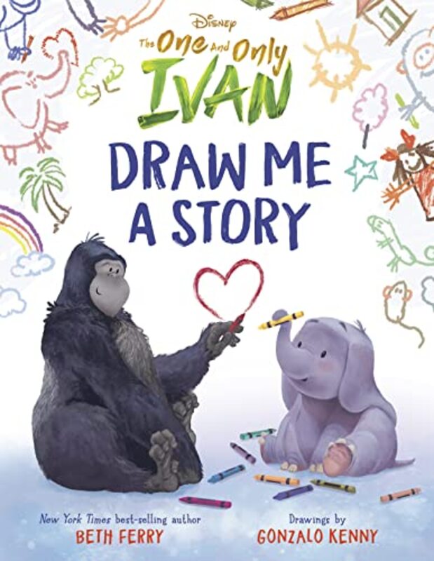 Book cover for "Disney The One and Only Ivan: Draw Me a Story" by Beth Ferry