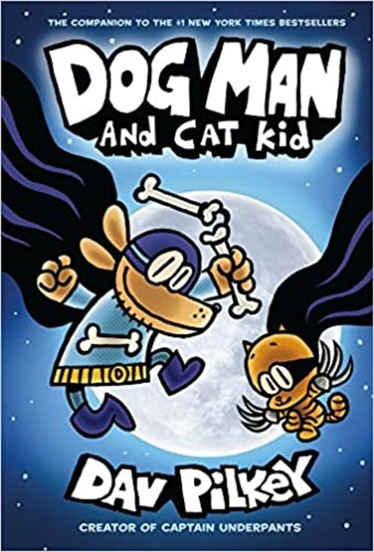 Book cover for "Dog Man and Cat Kid" by Dav Pilkey
