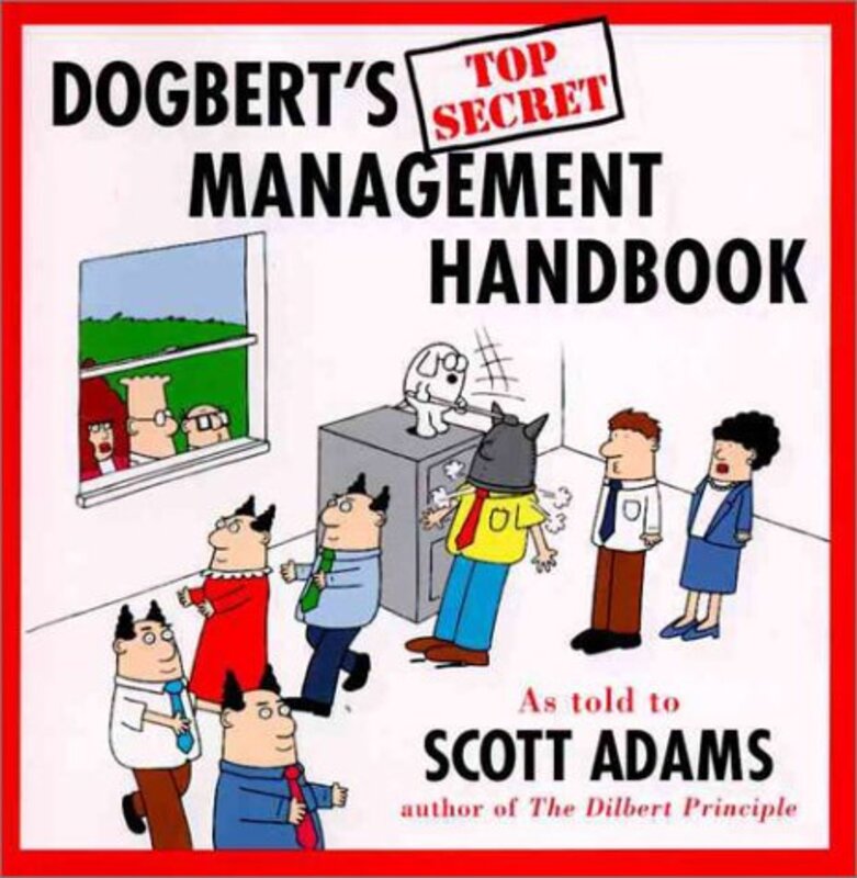 Book cover for "Dogbert's Top Secret Management Handbook"