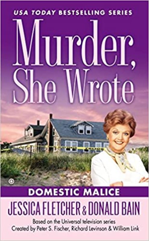 Book cover for "Domestic Malice" by Jessica Fletcher